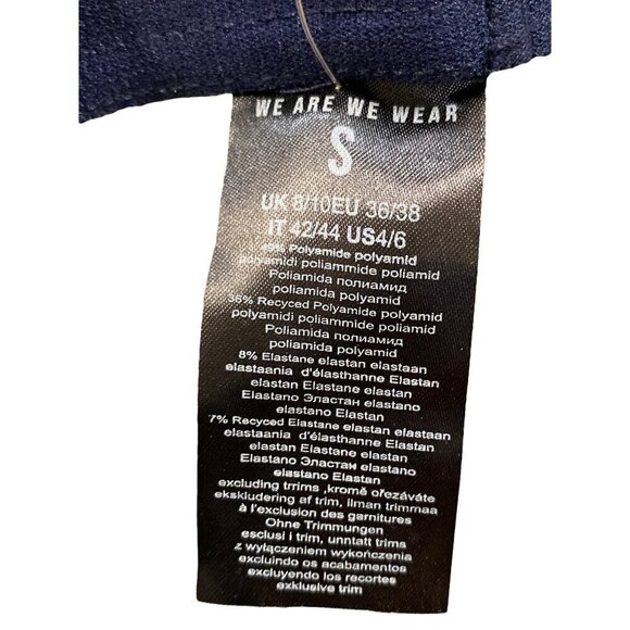 We Are We Wear NWT Evolve Recycled Lace Triangle Bralette, Khaki Navy Women's S - Picture 10 of 12